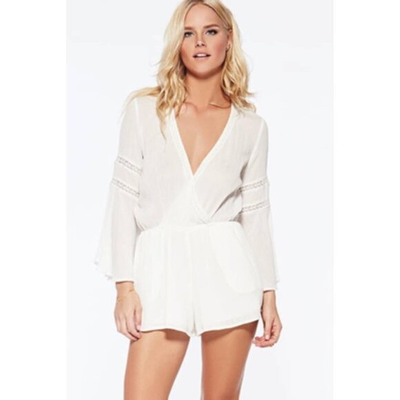 L*Space Lovestruck Romper or Swim Cover, Ivory - sz Med - Picture 8 of 8